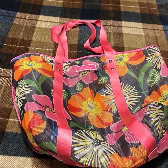 Vera Bradley Colorful Floral Tote - Pink and Orange - Picture 13 of 15